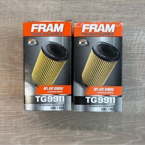 FRAM Tough Guard TG9911 Oil Filter Lot of 2 Premium 99% Dirt Removal Volkswagen